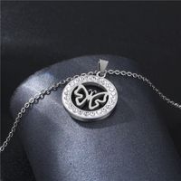 Simple Stainless Steel Rhinestone Hollow Butterfly Necklace Wholesale Nihaojewelry main image 5