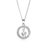 Simple Stainless Steel Musical Note Inlaid Rhinestone Necklace Wholesale Nihaojewelry main image 6