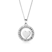 Fashion Inlaid Rhinestone Hollow Heart Necklace Wholesale Nihaojewelry main image 6