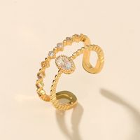 South Korea Double-layer Fashion Personality Open Niche Zircon Ring sku image 1