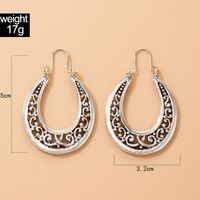 Retro Ethnic Geometric Hollow U-shaped Earrings Wholesale Nihaojewelry main image 3