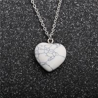 White Pine Peach Heart Pendant Necklace sku image 1