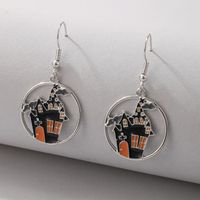 Halloween Black Castle Pendant Earrings Wholesale Nihaojewelry sku image 1