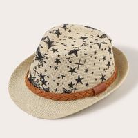 Pentagram Jazz Top Sun Hat Western Cowboy Straw Hat Out Sun Hat Wholesale Nihaojewelry sku image 1