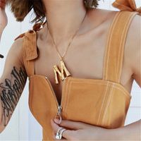 Fashion Lava Geometric Letter Pendent Short Clavicle Necklace sku image 1