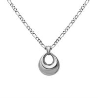 Hollow Oval Pendant With Stainless Steel Necklace Nhok139031 sku image 4