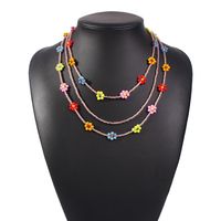 Bohemian  Rice Bead  Fashion Ethnic Style Imitation Pearl  Alloy Necklace sku image 8