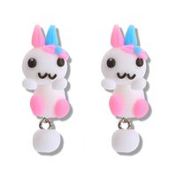 Creative Handmade Cute Color Rabbit Soft Clay Earrings Nhgy146993 sku image 1