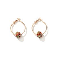 Korean Crystal Ball Ball Earrings Colored Diamonds Lucky Ball Transfer Beads Earrings Ear Jewelry sku image 1
