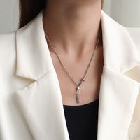 Moda En Forma De U Nuevos Accesorios Diamante Collar De Clavícula De Acero Titanio De Marca Larga sku image 6