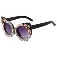 Wholesale Cat's Eye Frame Inlaid Diamond Sunglasses Nihaojewelry sku image 18