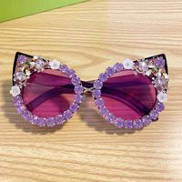 Wholesale Cat's Eye Frame Inlaid Diamond Sunglasses Nihaojewelry sku image 20