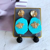 Wholesale Jewelry Ethnic Style Turquoise Glass Beads Insect Shape Earrings Nihaojewelry sku image 3