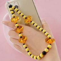 Acrylique Couleur Pêche Coeur Bohème Perles Rayées Chaîne De Téléphone Portable En Gros Nihaojewelry sku image 6