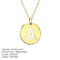 Stainless Steel Titanium Steel 14K Gold Plated Rose Gold Plated Simple Style Plating Letter Pendant Necklace sku image 1