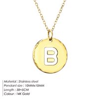 Stainless Steel Titanium Steel 14K Gold Plated Rose Gold Plated Simple Style Plating Letter Pendant Necklace sku image 2