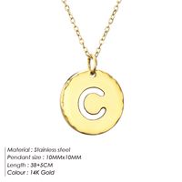 Stainless Steel Titanium Steel 14K Gold Plated Rose Gold Plated Simple Style Plating Letter Pendant Necklace sku image 3