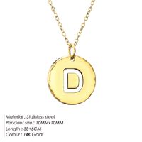 Stainless Steel Titanium Steel 14K Gold Plated Rose Gold Plated Simple Style Plating Letter Pendant Necklace sku image 4