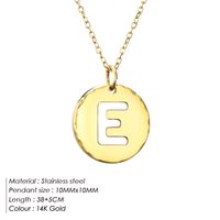 Stainless Steel Titanium Steel 14K Gold Plated Rose Gold Plated Simple Style Plating Letter Pendant Necklace sku image 5