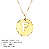 Stainless Steel Titanium Steel 14K Gold Plated Rose Gold Plated Simple Style Plating Letter Pendant Necklace sku image 6