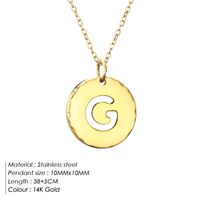 Stainless Steel Titanium Steel 14K Gold Plated Rose Gold Plated Simple Style Plating Letter Pendant Necklace sku image 7