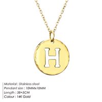 Stainless Steel Titanium Steel 14K Gold Plated Rose Gold Plated Simple Style Plating Letter Pendant Necklace sku image 8