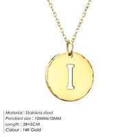 Stainless Steel Titanium Steel 14K Gold Plated Rose Gold Plated Simple Style Plating Letter Pendant Necklace sku image 9