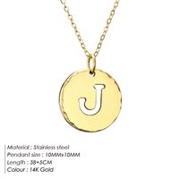 Stainless Steel Titanium Steel 14K Gold Plated Rose Gold Plated Simple Style Plating Letter Pendant Necklace sku image 10