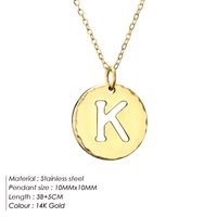 Stainless Steel Titanium Steel 14K Gold Plated Rose Gold Plated Simple Style Plating Letter Pendant Necklace sku image 11