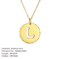 Stainless Steel Titanium Steel 14K Gold Plated Rose Gold Plated Simple Style Plating Letter Pendant Necklace sku image 12