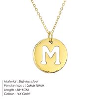 Stainless Steel Titanium Steel 14K Gold Plated Rose Gold Plated Simple Style Plating Letter Pendant Necklace sku image 13