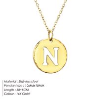 Stainless Steel Titanium Steel 14K Gold Plated Rose Gold Plated Simple Style Plating Letter Pendant Necklace sku image 14