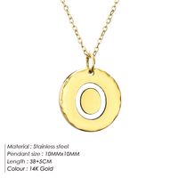 Stainless Steel Titanium Steel 14K Gold Plated Rose Gold Plated Simple Style Plating Letter Pendant Necklace sku image 15