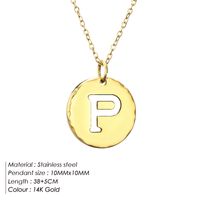 Stainless Steel Titanium Steel 14K Gold Plated Rose Gold Plated Simple Style Plating Letter Pendant Necklace sku image 16
