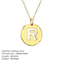 Stainless Steel Titanium Steel 14K Gold Plated Rose Gold Plated Simple Style Plating Letter Pendant Necklace sku image 18