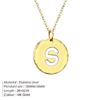 Stainless Steel Titanium Steel 14K Gold Plated Rose Gold Plated Simple Style Plating Letter Pendant Necklace sku image 19