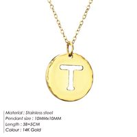 Stainless Steel Titanium Steel 14K Gold Plated Rose Gold Plated Simple Style Plating Letter Pendant Necklace sku image 20