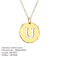 Stainless Steel Titanium Steel 14K Gold Plated Rose Gold Plated Simple Style Plating Letter Pendant Necklace sku image 21