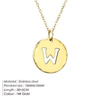 Stainless Steel Titanium Steel 14K Gold Plated Rose Gold Plated Simple Style Plating Letter Pendant Necklace sku image 23
