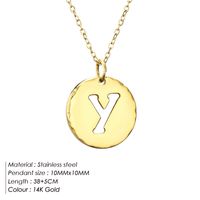 Stainless Steel Titanium Steel 14K Gold Plated Rose Gold Plated Simple Style Plating Letter Pendant Necklace sku image 25
