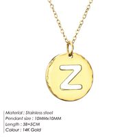 Stainless Steel Titanium Steel 14K Gold Plated Rose Gold Plated Simple Style Plating Letter Pendant Necklace sku image 26