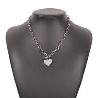 Fashion Exaggerated Punk Style Heart-shaped Diamond Necklace sku image 2