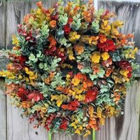 Hong Kong Love Cross-border Simulation Plant Ornaments Home Decorative Fake Flower Door Hanging Photography Props Color Eucalyptus Garland sku image 6