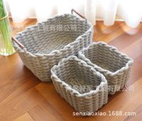 New Nordic Woven Basket Bold Cotton String Storage Box Storage Basket Storage Basket Laundry Basket Desktop Snack Basket sku image 7