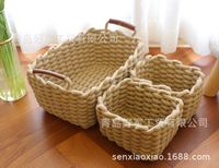 New Nordic Woven Basket Bold Cotton String Storage Box Storage Basket Storage Basket Laundry Basket Desktop Snack Basket sku image 9
