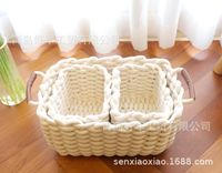 New Nordic Woven Basket Bold Cotton String Storage Box Storage Basket Storage Basket Laundry Basket Desktop Snack Basket sku image 8