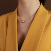 Titanium&stainless Steel Korea Geometric Necklace  (rose Alloy + White Beads) Nhok0275-rose-alloy-white-beads sku image 8