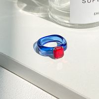 Fashion Colored Gemstone Diamond Resin Ring sku image 1