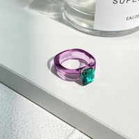 Fashion Colored Gemstone Diamond Resin Ring sku image 15