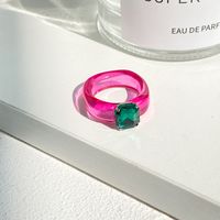Fashion Colored Gemstone Diamond Resin Ring sku image 16